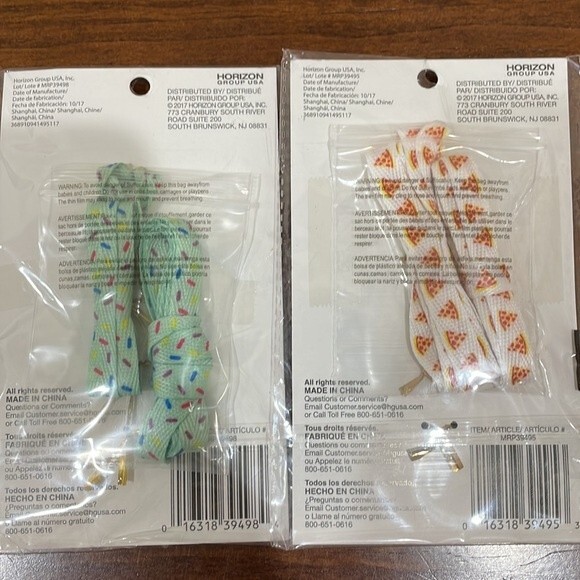 New! - Set of 2 - Retro Pop Enamel Shoe Charms With Laces - Picture 2 of 3